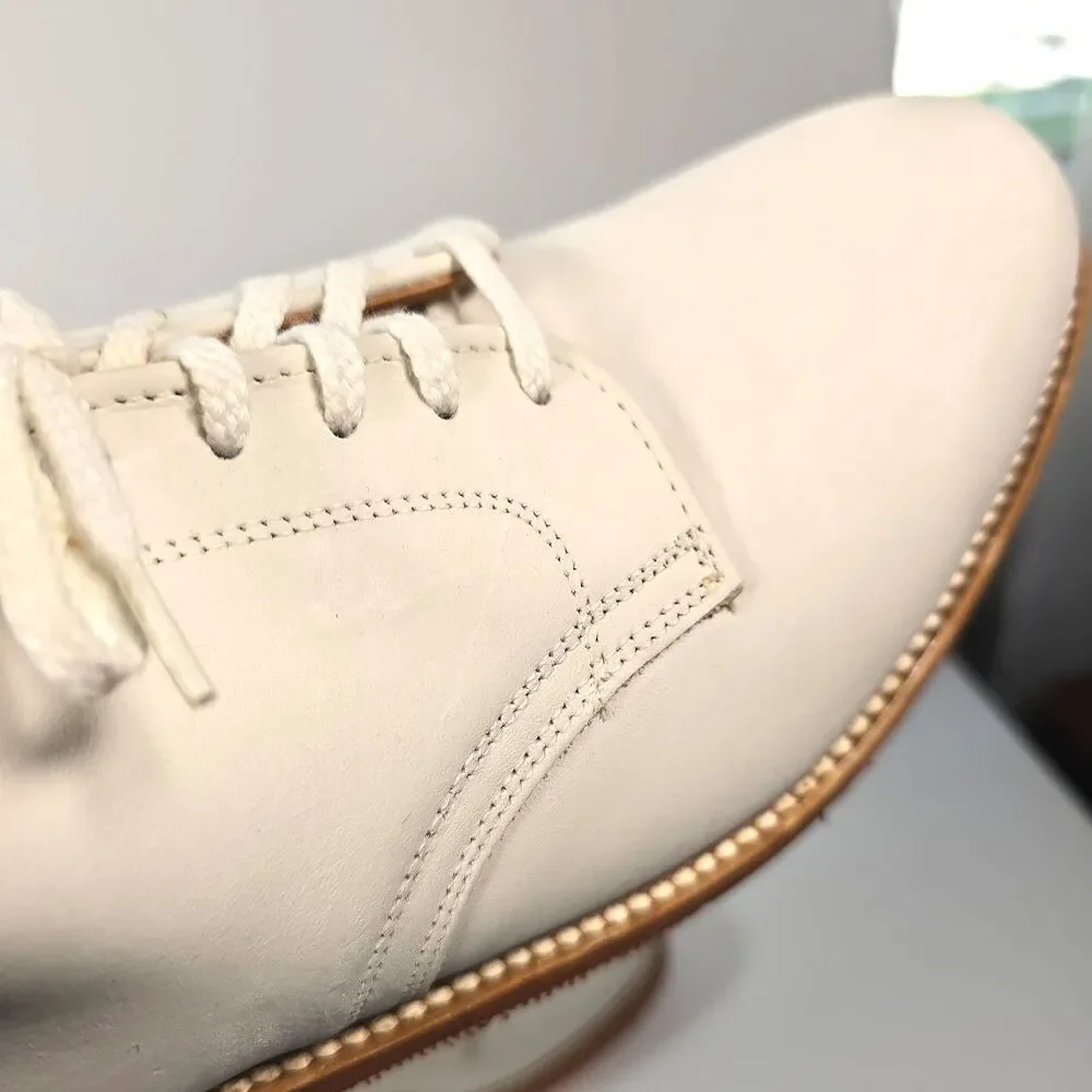 FootJoy Casual Walkers Men's 8.5 D White Nubuck Shoes Made USA Vibram Sole 78154